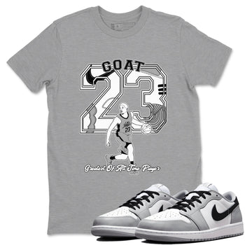 1s Wolf Grey shirts to match jordans Goat Player sneaker match tees Air Jordan 1 Wolf Grey SNRT Sneaker Tees streetwear brand Heather Grey 1 unisex cotton tee