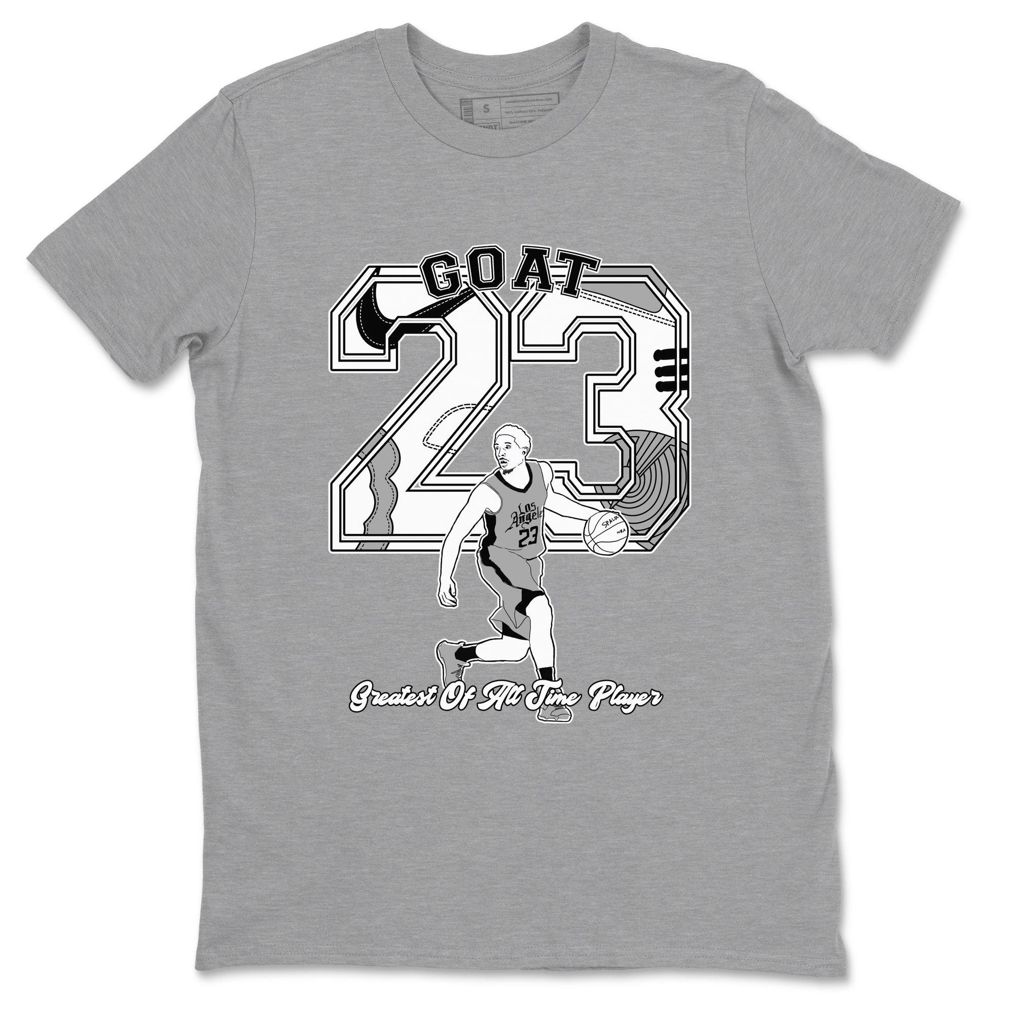 1s Wolf Grey shirts to match jordans Goat Player sneaker match tees Air Jordan 1 Wolf Grey SNRT Sneaker Tees streetwear brand Heather Grey 2 unisex cotton tee