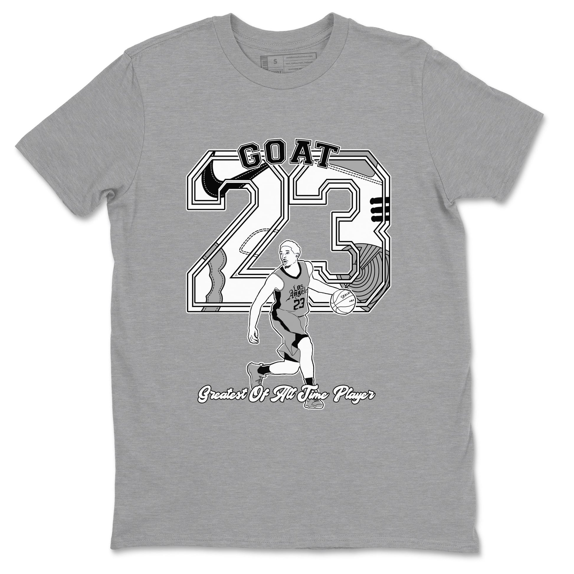 1s Wolf Grey shirts to match jordans Goat Player sneaker match tees Air Jordan 1 Wolf Grey SNRT Sneaker Tees streetwear brand Heather Grey 2 unisex cotton tee
