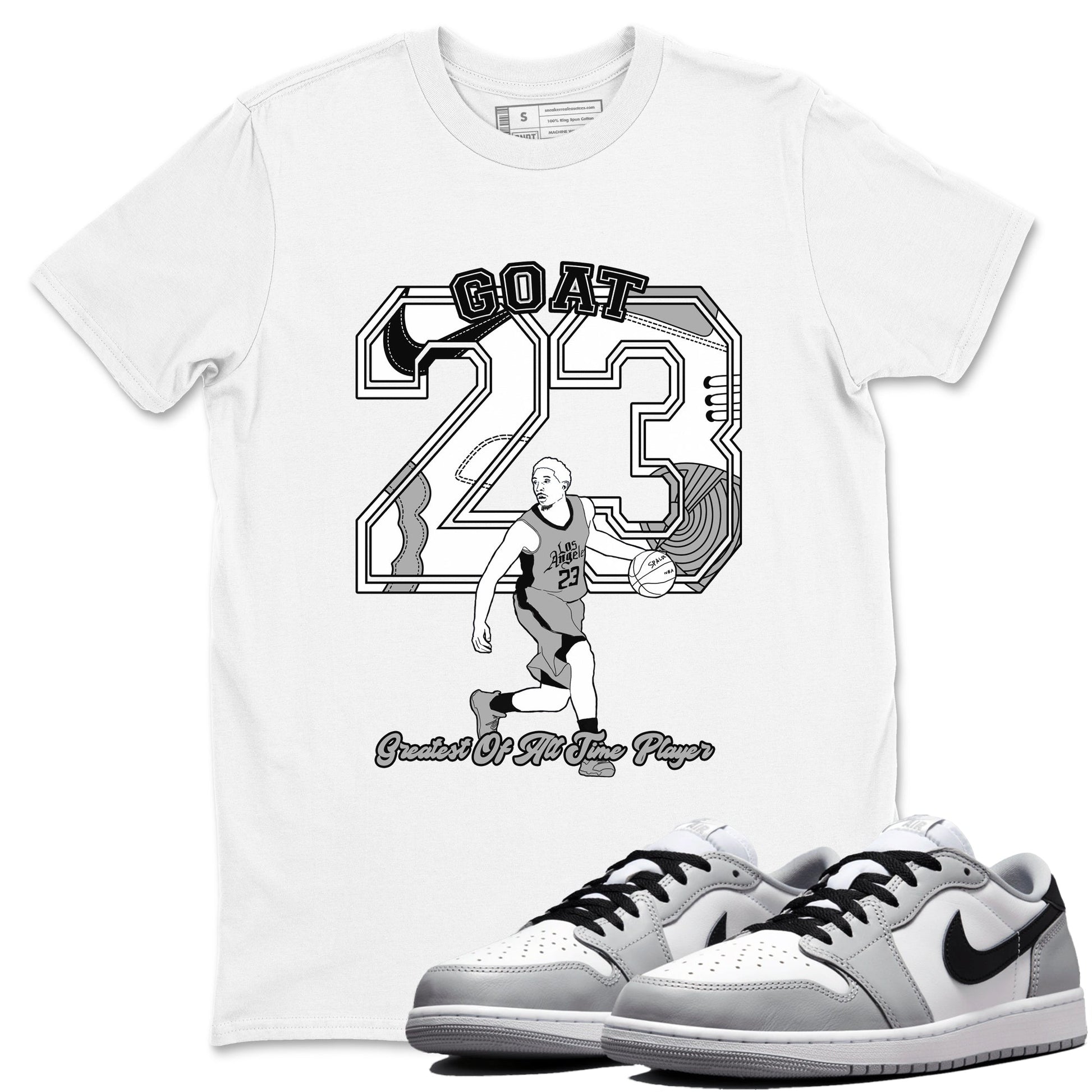 1s Wolf Grey shirts to match jordans Goat Player sneaker match tees Air Jordan 1 Wolf Grey SNRT Sneaker Tees streetwear brand White 1 unisex cotton tee