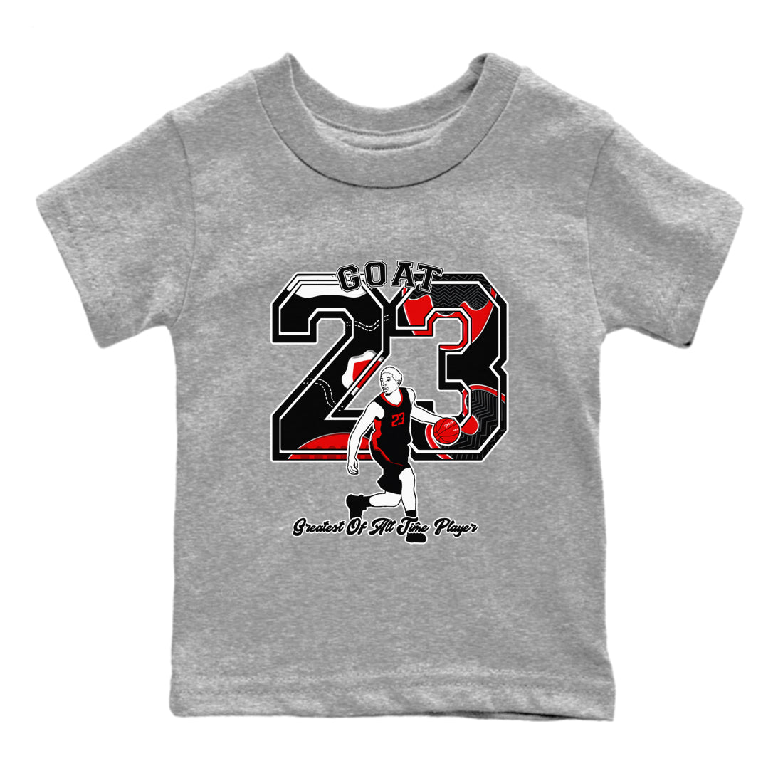 11s Bred Velvet shirts to match jordans Goat Player sneaker match tees Air Jordan 11 Retro Bred Velvet match shoes to clothes SNRT Sneaker Tees Youth Baby Heather Grey 2 tee