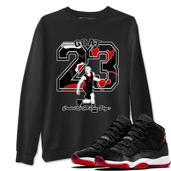 11s Bred Velvet shirts to match jordans Goat Player sneaker match tees Air Jordan 11 Retro Bred Velvet match shoes to clothes SNRT Sneaker Tees unisex cotton Black 1 shirts