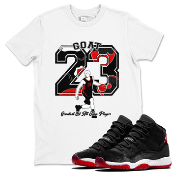 11s Bred Velvet shirts to match jordans Goat Player sneaker match tees Air Jordan 11 Retro Bred Velvet match shoes to clothes SNRT Sneaker Tees unisex cotton White 1 shirts