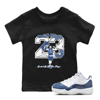 11s Diffused Blue shirts to match jordans Goat Player sneaker match tees Air Jordan 11 Diffused Blue SNRT Sneaker Tees streetwear brand Baby and Youth Black 1 cotton tee