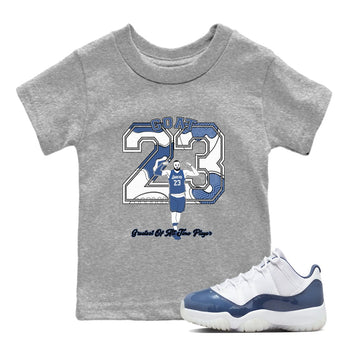11s Diffused Blue shirts to match jordans Goat Player sneaker match tees Air Jordan 11 Diffused Blue SNRT Sneaker Tees streetwear brand Baby and Youth Heather Grey 1 cotton tee