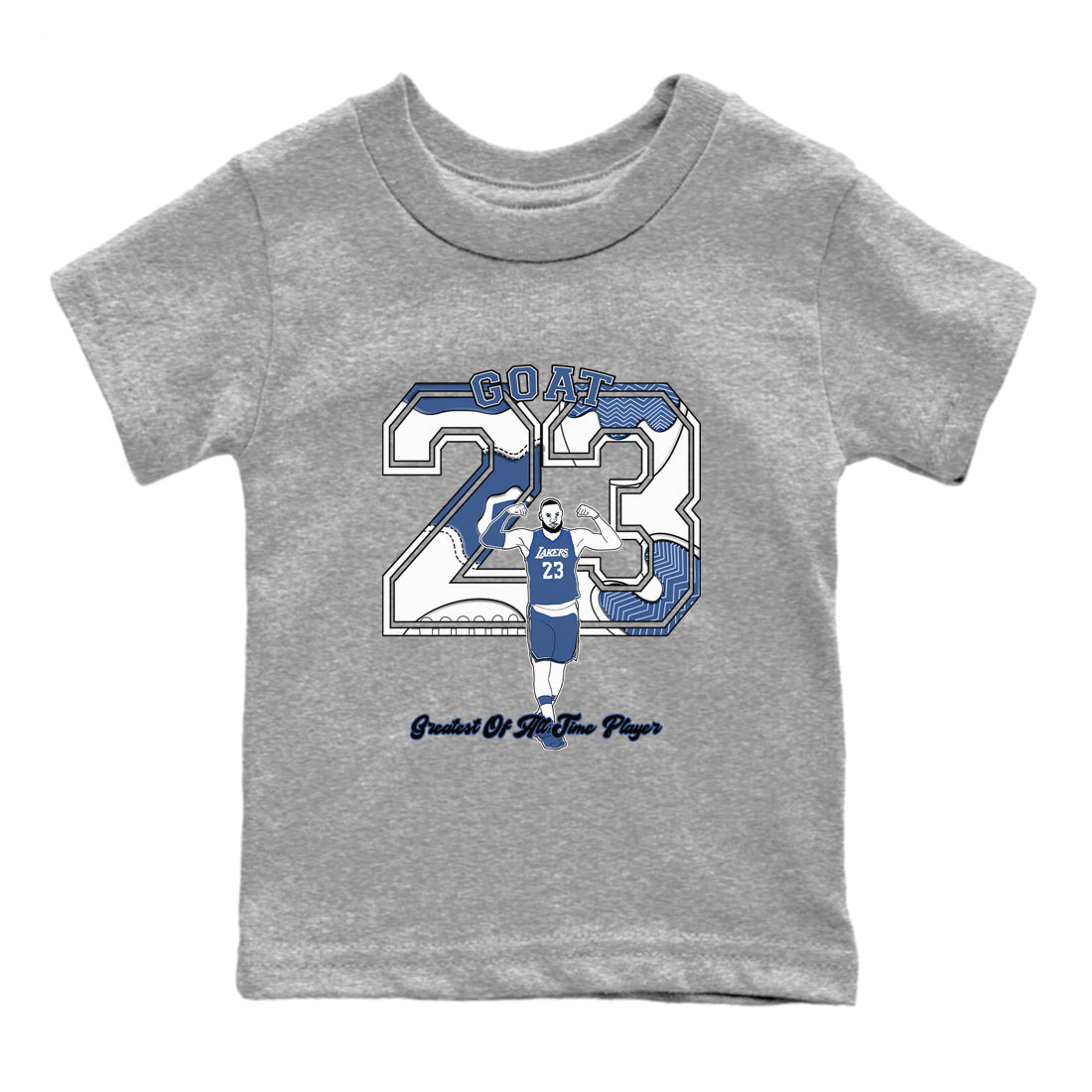11s Diffused Blue shirts to match jordans Goat Player sneaker match tees Air Jordan 11 Diffused Blue SNRT Sneaker Tees streetwear brand Baby and Youth Heather Grey 2 cotton tee
