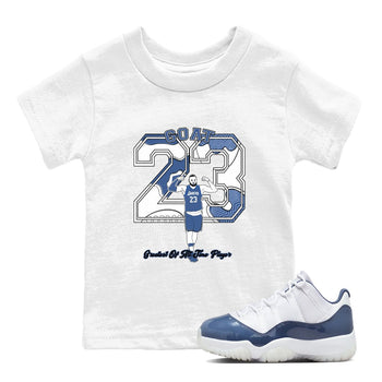 11s Diffused Blue shirts to match jordans Goat Player sneaker match tees Air Jordan 11 Diffused Blue SNRT Sneaker Tees streetwear brand Baby and Youth White 1 cotton tee