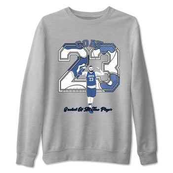 11s Diffused Blue shirts to match jordans Goat Player sneaker match tees Air Jordan 11 Diffused Blue SNRT Sneaker Tees streetwear brand Heather Grey 2 unisex cotton tee