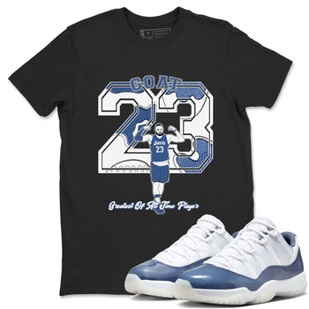 11s Diffused Blue shirts to match jordans Goat Player sneaker match tees Air Jordan 11 Diffused Blue SNRT Sneaker Tees streetwear brand Black 1 unisex cotton tee