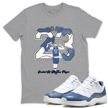 11s Diffused Blue shirts to match jordans Goat Player sneaker match tees Air Jordan 11 Diffused Blue SNRT Sneaker Tees streetwear brand Heather Grey 1 unisex cotton tee