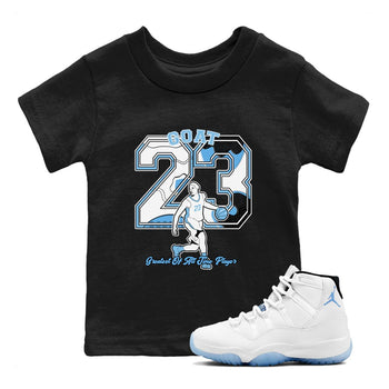 11s Legend Blue shirts to match jordans Goat Player best t shirts to wear with jordans AJ11 Retro Legend Blue match shoes to clothes SNRT Sneaker Tees Youth Baby Black 1 tee