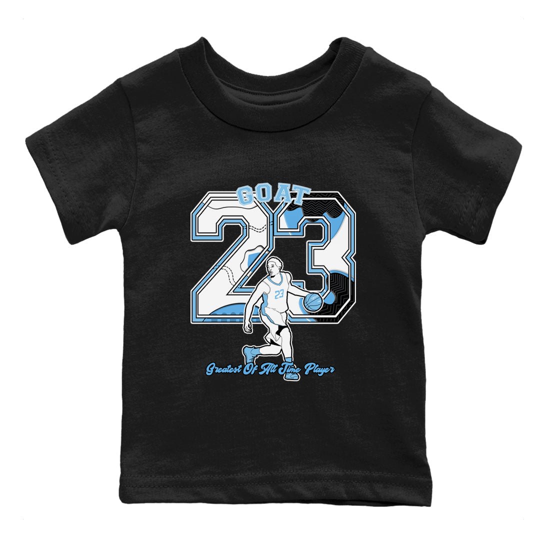 11s Legend Blue shirts to match jordans Goat Player best t shirts to wear with jordans AJ11 Retro Legend Blue match shoes to clothes SNRT Sneaker Tees Youth Baby Black 2 tee
