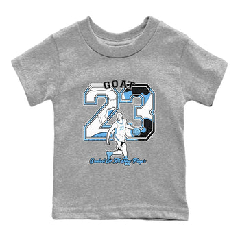 11s Legend Blue shirts to match jordans Goat Player best t shirts to wear with jordans AJ11 Retro Legend Blue match shoes to clothes SNRT Sneaker Tees Youth Baby Heather Grey 2 tee