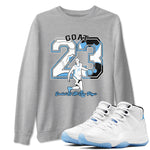 11s Legend Blue shirts to match jordans Goat Player best t shirts to wear with jordans AJ11 Retro Legend Blue match shoes to clothes SNRT Sneaker Tees unisex cotton Heather Grey 1 shirts