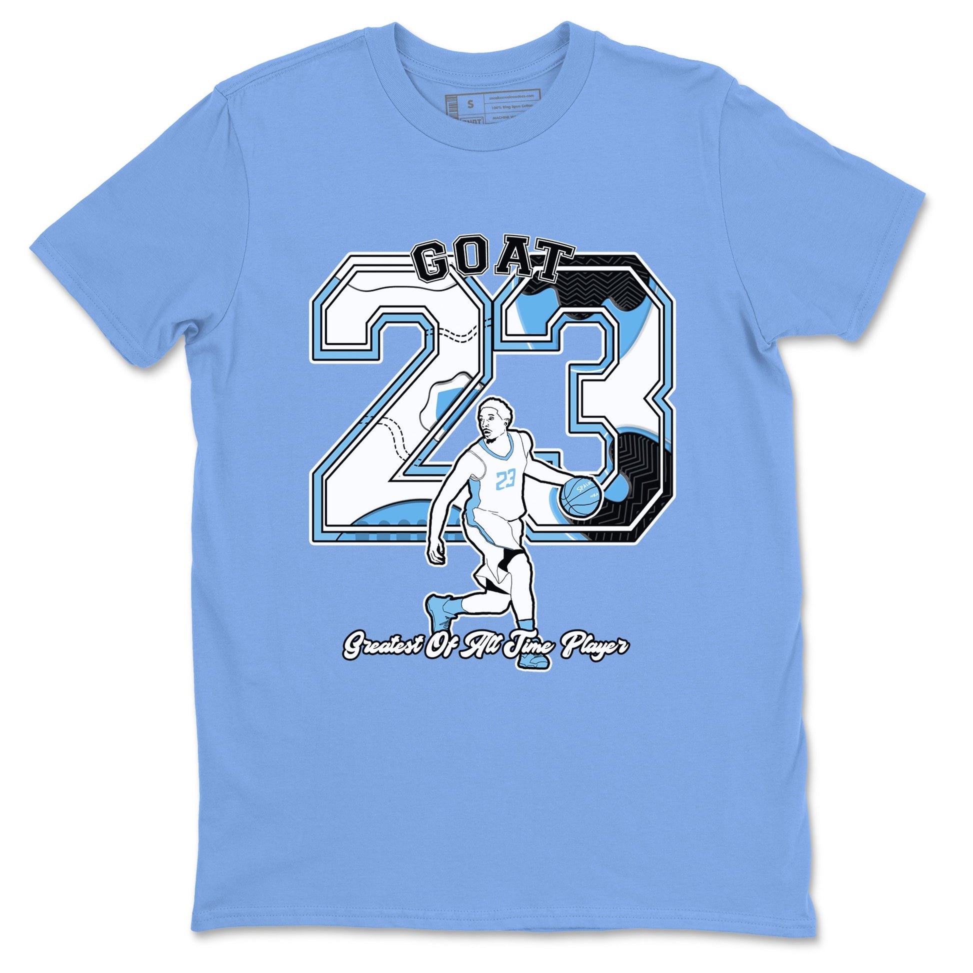 11s Legend Blue shirts to match jordans Goat Player best t shirts to wear with jordans AJ11 Retro Legend Blue match shoes to clothes SNRT Sneaker Tees unisex cotton Carolina Blue 2 shirts