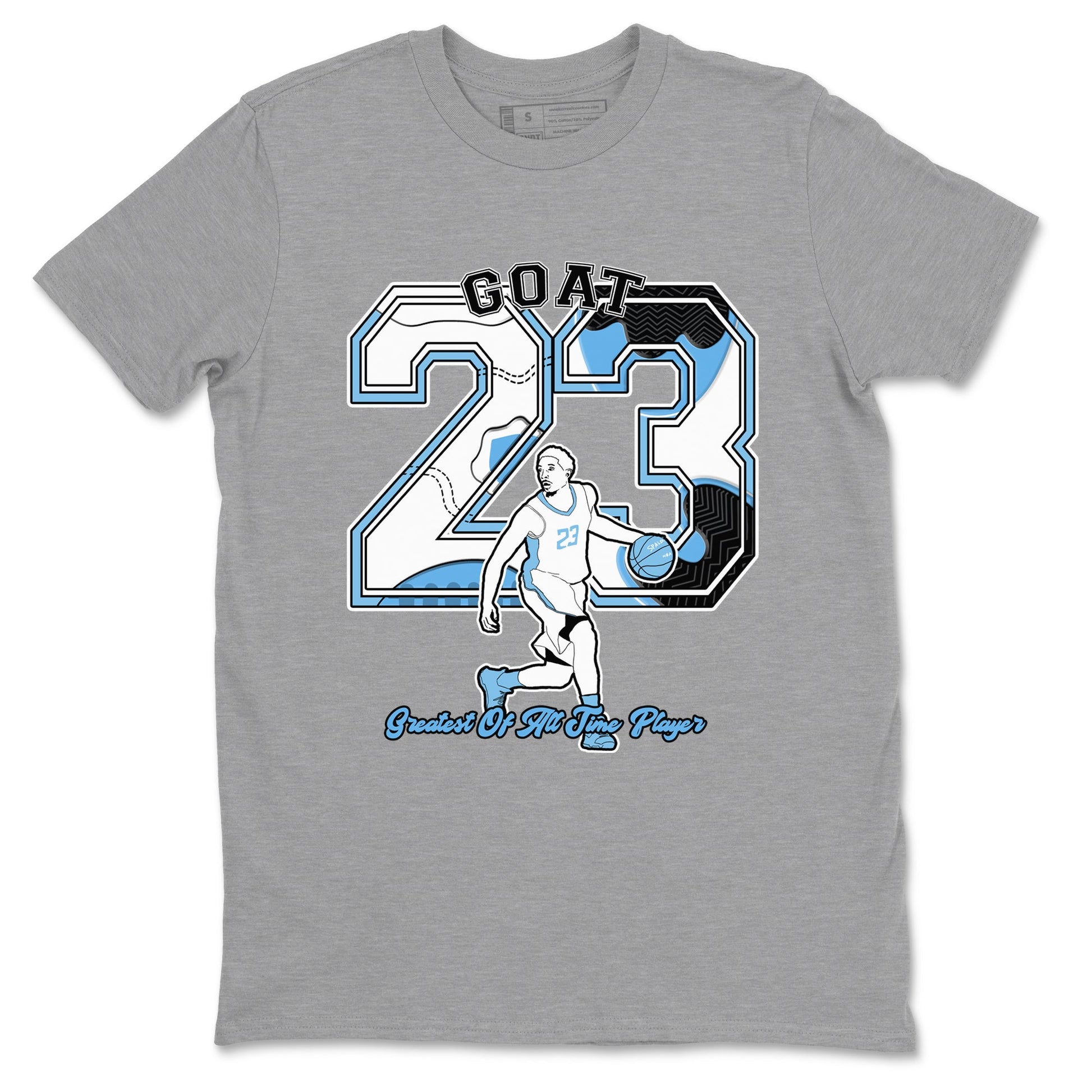 11s Legend Blue shirts to match jordans Goat Player best t shirts to wear with jordans AJ11 Retro Legend Blue match shoes to clothes SNRT Sneaker Tees unisex cotton Heather Grey 2 shirts