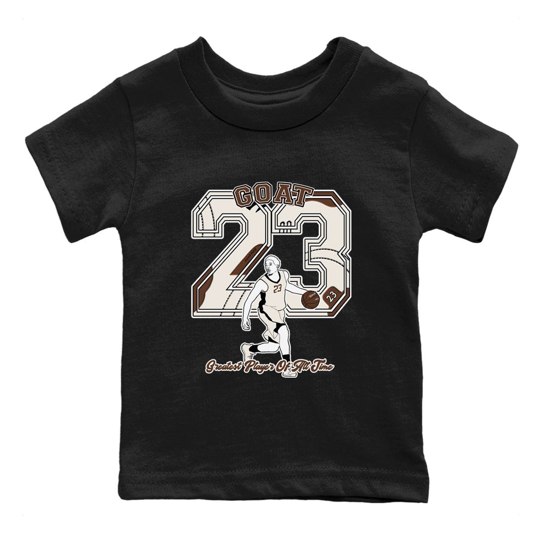AJ12 Baroque Brown shirts to match jordans Goat Player best t shirts to wear with jordans SoleFly x Jordan 12 Baroque Brown match shoes to clothes SNRT Sneaker Tees Youth Baby Black 2 tee