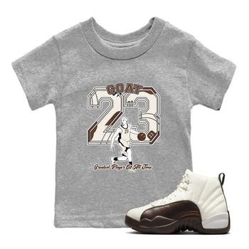 AJ12 Baroque Brown shirts to match jordans Goat Player best t shirts to wear with jordans SoleFly x Jordan 12 Baroque Brown match shoes to clothes SNRT Sneaker Tees Youth Baby Heather Grey 1 tee