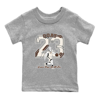 AJ12 Baroque Brown shirts to match jordans Goat Player best t shirts to wear with jordans SoleFly x Jordan 12 Baroque Brown match shoes to clothes SNRT Sneaker Tees Youth Baby Heather Grey 2 tee