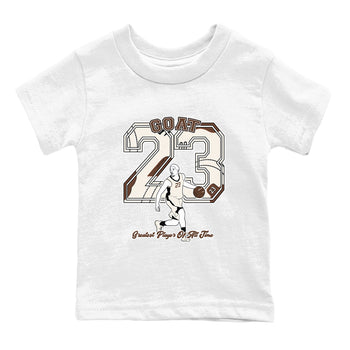 AJ12 Baroque Brown shirts to match jordans Goat Player best t shirts to wear with jordans SoleFly x Jordan 12 Baroque Brown match shoes to clothes SNRT Sneaker Tees Youth Baby White 2 tee