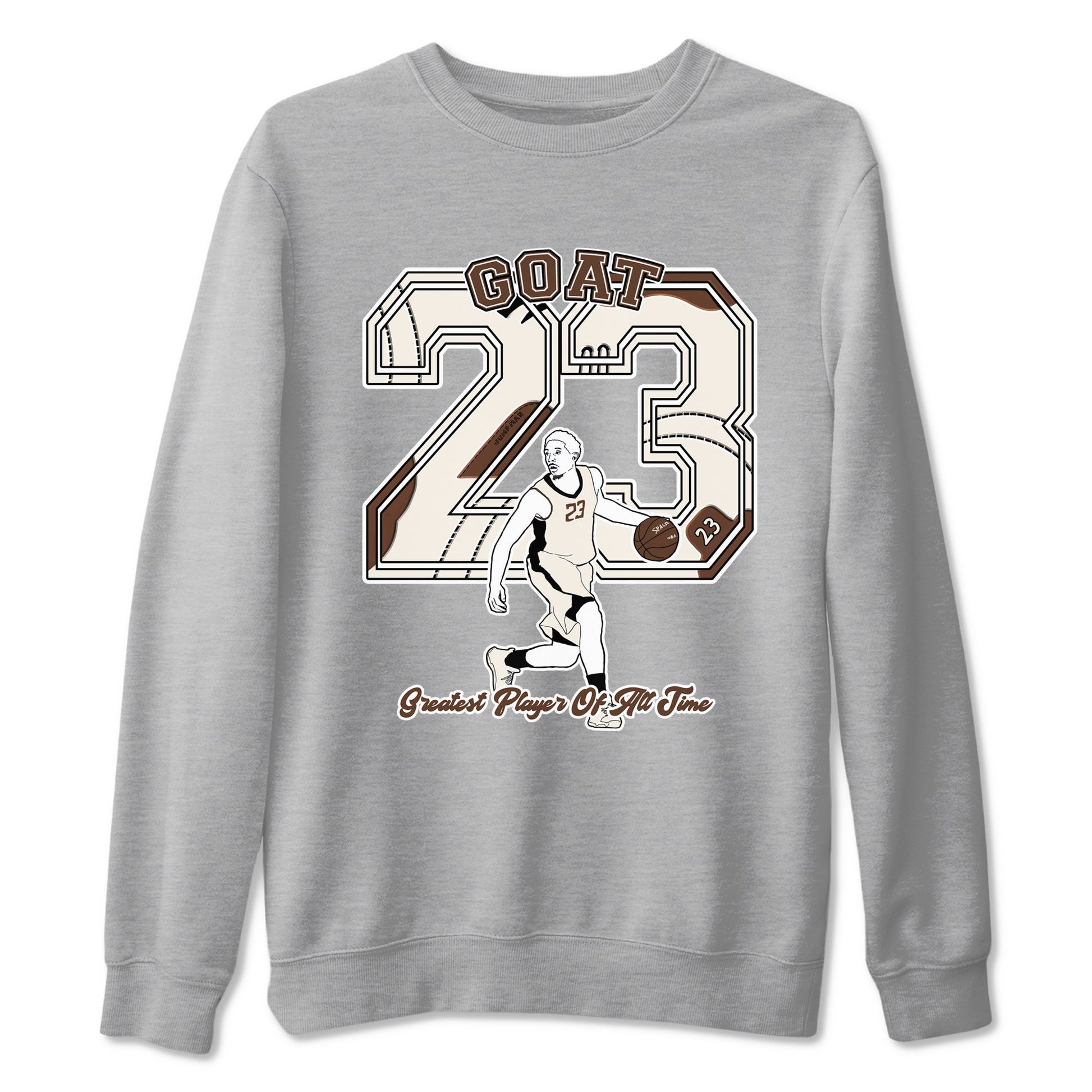 AJ12 Baroque Brown shirts to match jordans Goat Player best t shirts to wear with jordans SoleFly x Jordan 12 Baroque Brown match shoes to clothes SNRT Sneaker Tees unisex cotton Heather Grey 2 shirts