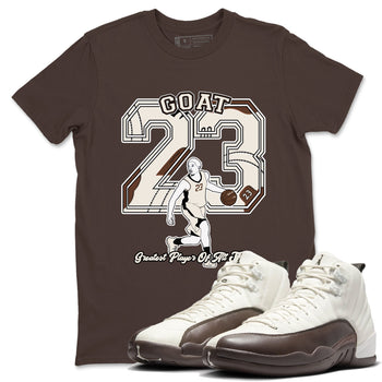 AJ12 Baroque Brown shirts to match jordans Goat Player best t shirts to wear with jordans SoleFly x Jordan 12 Baroque Brown match shoes to clothes SNRT Sneaker Tees unisex cotton Dark Chocolate 1 shirts