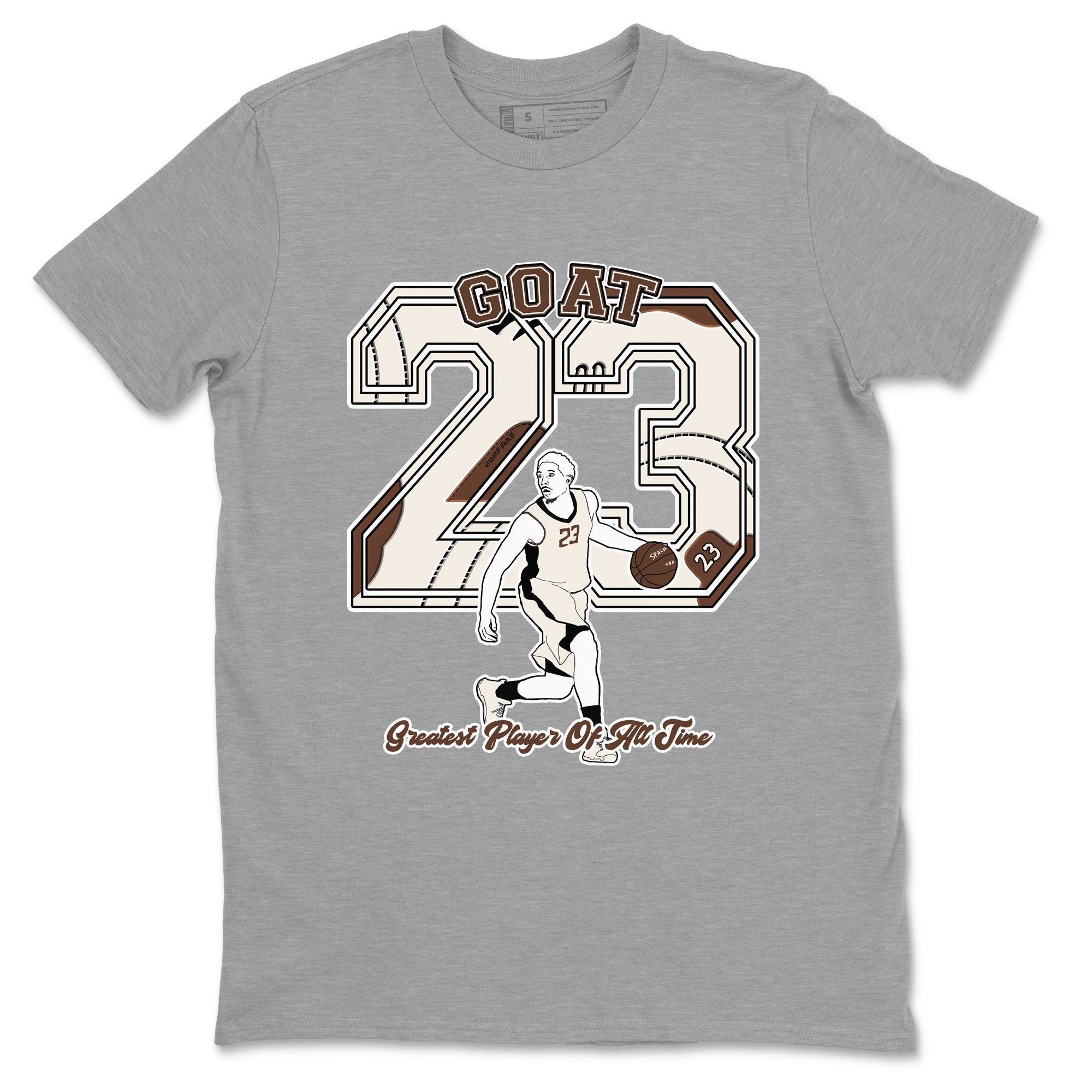 AJ12 Baroque Brown shirts to match jordans Goat Player best t shirts to wear with jordans SoleFly x Jordan 12 Baroque Brown match shoes to clothes SNRT Sneaker Tees unisex cotton Heather Grey 2 shirts