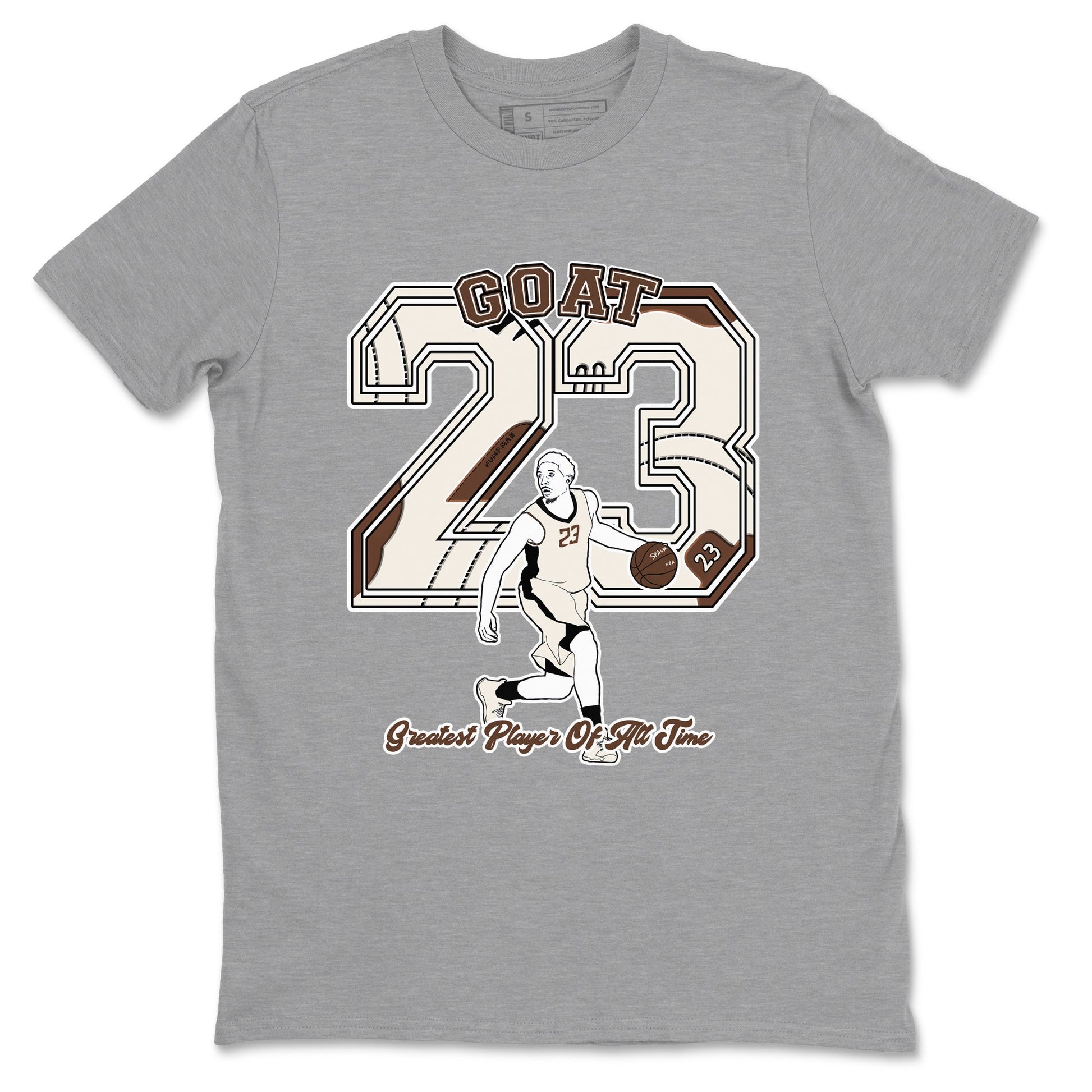 AJ12 Baroque Brown shirts to match jordans Goat Player best t shirts to wear with jordans SoleFly x Jordan 12 Baroque Brown match shoes to clothes SNRT Sneaker Tees unisex cotton Heather Grey 2 shirts