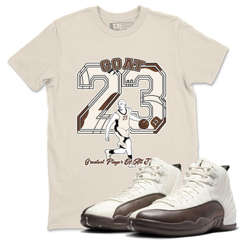 AJ12 Baroque Brown shirts to match jordans Goat Player best t shirts to wear with jordans SoleFly x Jordan 12 Baroque Brown match shoes to clothes SNRT Sneaker Tees unisex cotton Natural 1 shirts