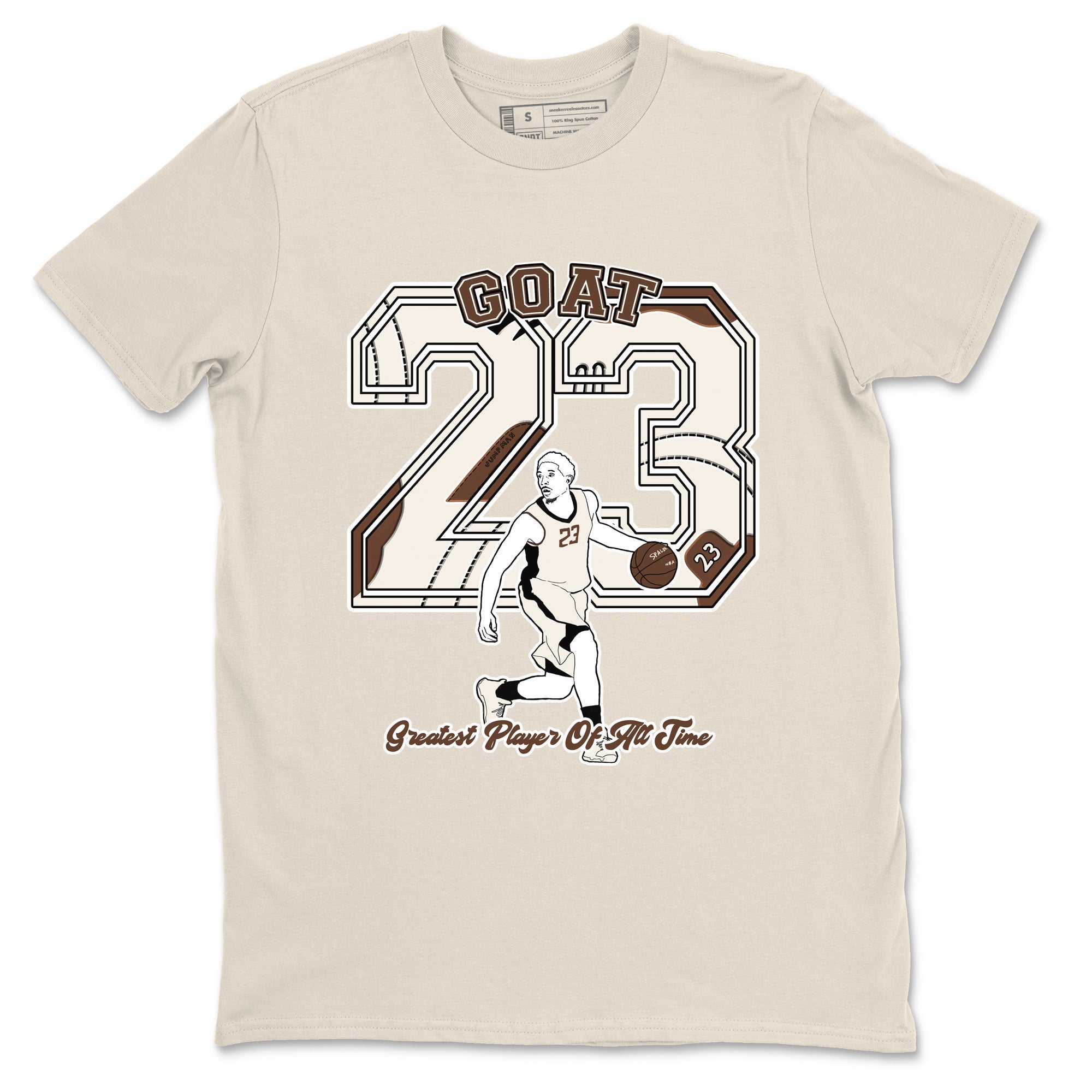 AJ12 Baroque Brown shirts to match jordans Goat Player best t shirts to wear with jordans SoleFly x Jordan 12 Baroque Brown match shoes to clothes SNRT Sneaker Tees unisex cotton Natural 2 shirts