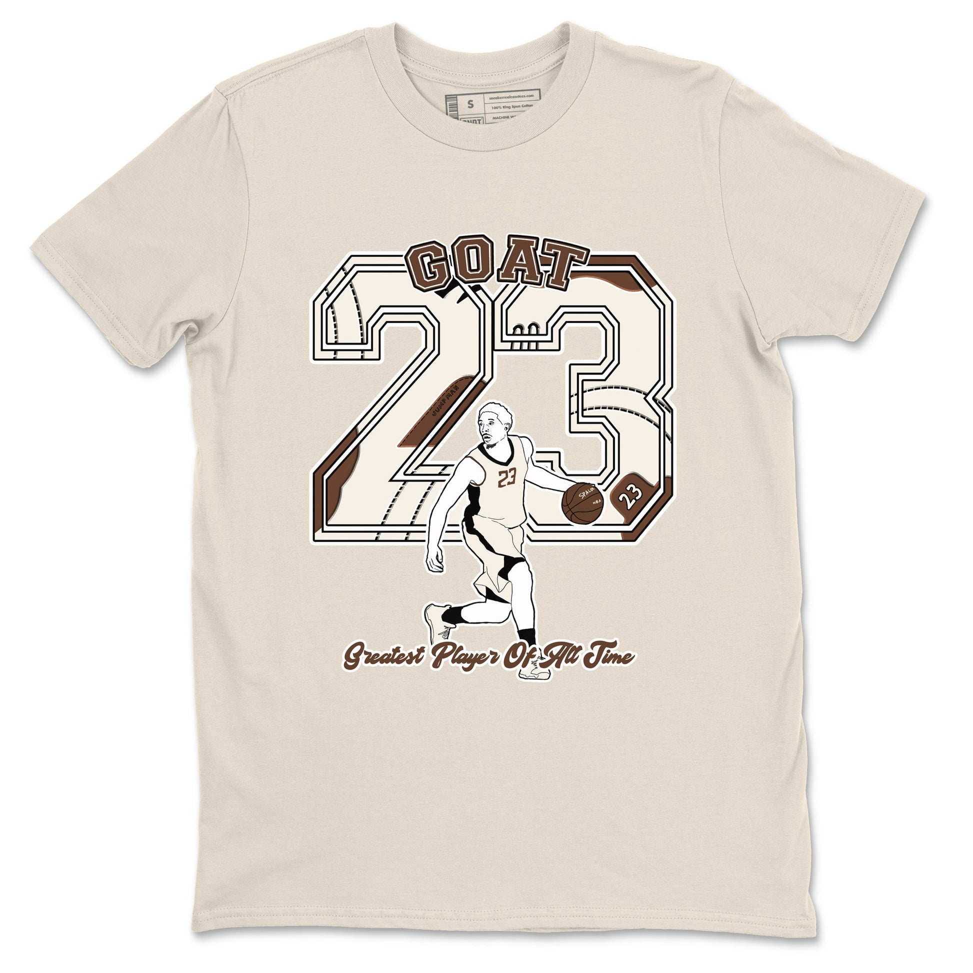 AJ12 Baroque Brown shirts to match jordans Goat Player best t shirts to wear with jordans SoleFly x Jordan 12 Baroque Brown match shoes to clothes SNRT Sneaker Tees unisex cotton Natural 2 shirts