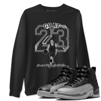 12s Black Wolf Grey shirts to match jordans Goat Player sneaker match tees Air Jordan 12 Barons match shoes to clothes SNRT Sneaker Tees unisex cotton Black 1 shirts