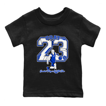 12s Blueberry shirts to match jordans Goat Player best t shirts to wear with jordans AJ12 White & Game Royal match shoes to clothes SNRT Sneaker Tees Youth Baby Black 2 tee