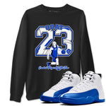 12s Blueberry shirts to match jordans Goat Player best t shirts to wear with jordans AJ12 White & Game Royal match shoes to clothes SNRT Sneaker Tees unisex cotton Black 1 shirts