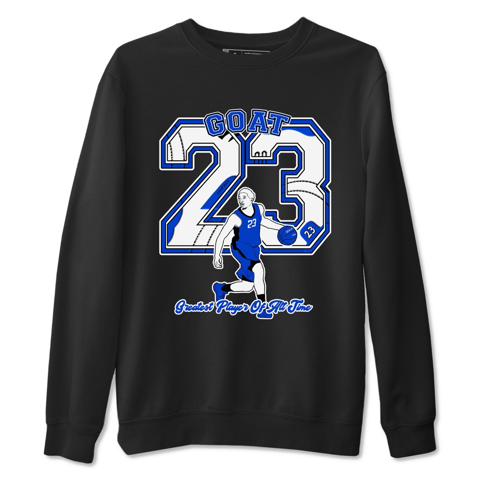 12s Blueberry shirts to match jordans Goat Player best t shirts to wear with jordans AJ12 White & Game Royal match shoes to clothes SNRT Sneaker Tees unisex cotton Black 2 shirts