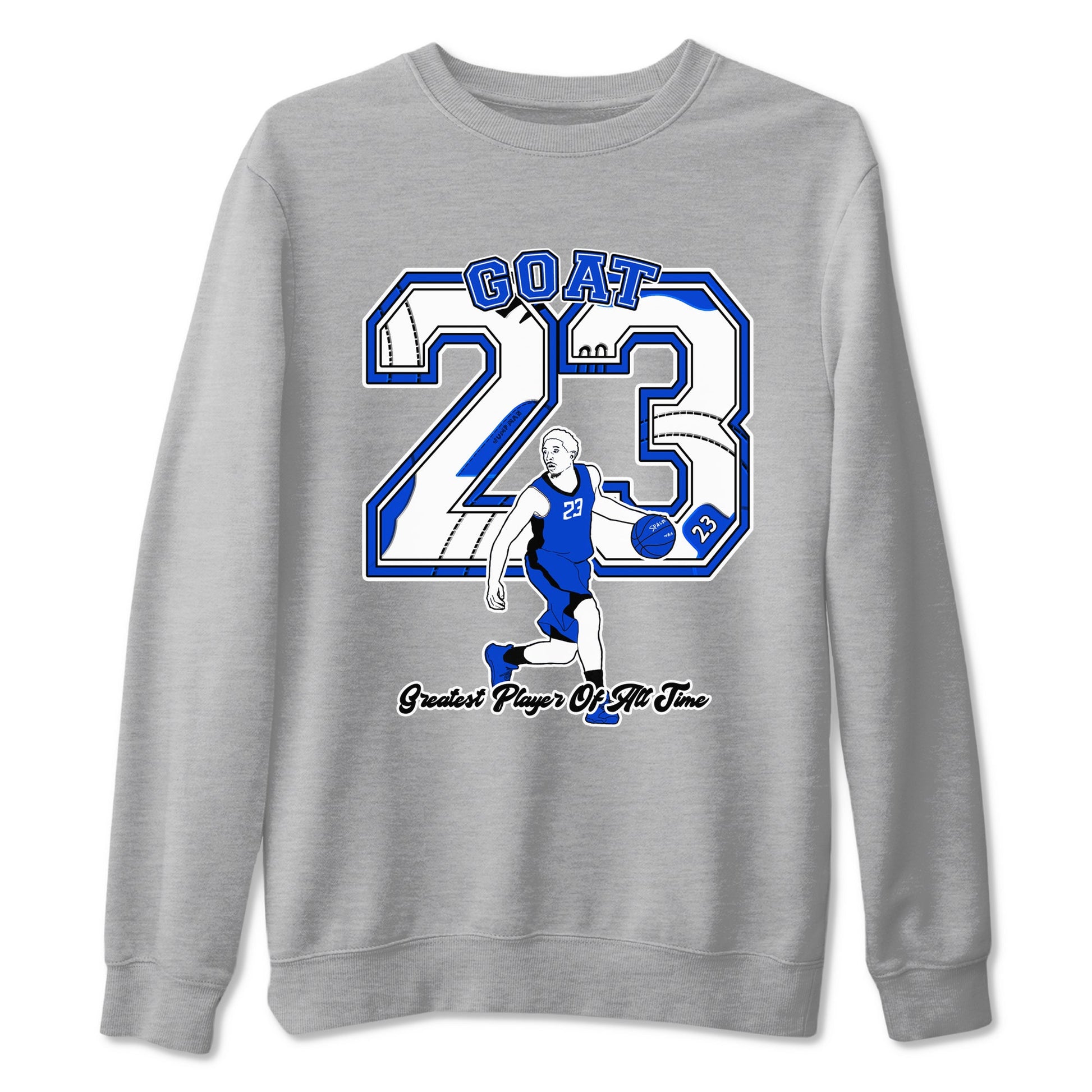 12s Blueberry shirts to match jordans Goat Player best t shirts to wear with jordans AJ12 White & Game Royal match shoes to clothes SNRT Sneaker Tees unisex cotton Heather Grey 2 shirts