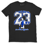 12s Blueberry shirts to match jordans Goat Player best t shirts to wear with jordans AJ12 White & Game Royal match shoes to clothes SNRT Sneaker Tees unisex cotton Black 2 shirts