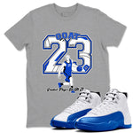 12s Blueberry shirts to match jordans Goat Player best t shirts to wear with jordans AJ12 White & Game Royal match shoes to clothes SNRT Sneaker Tees unisex cotton Heather Grey 1 shirts