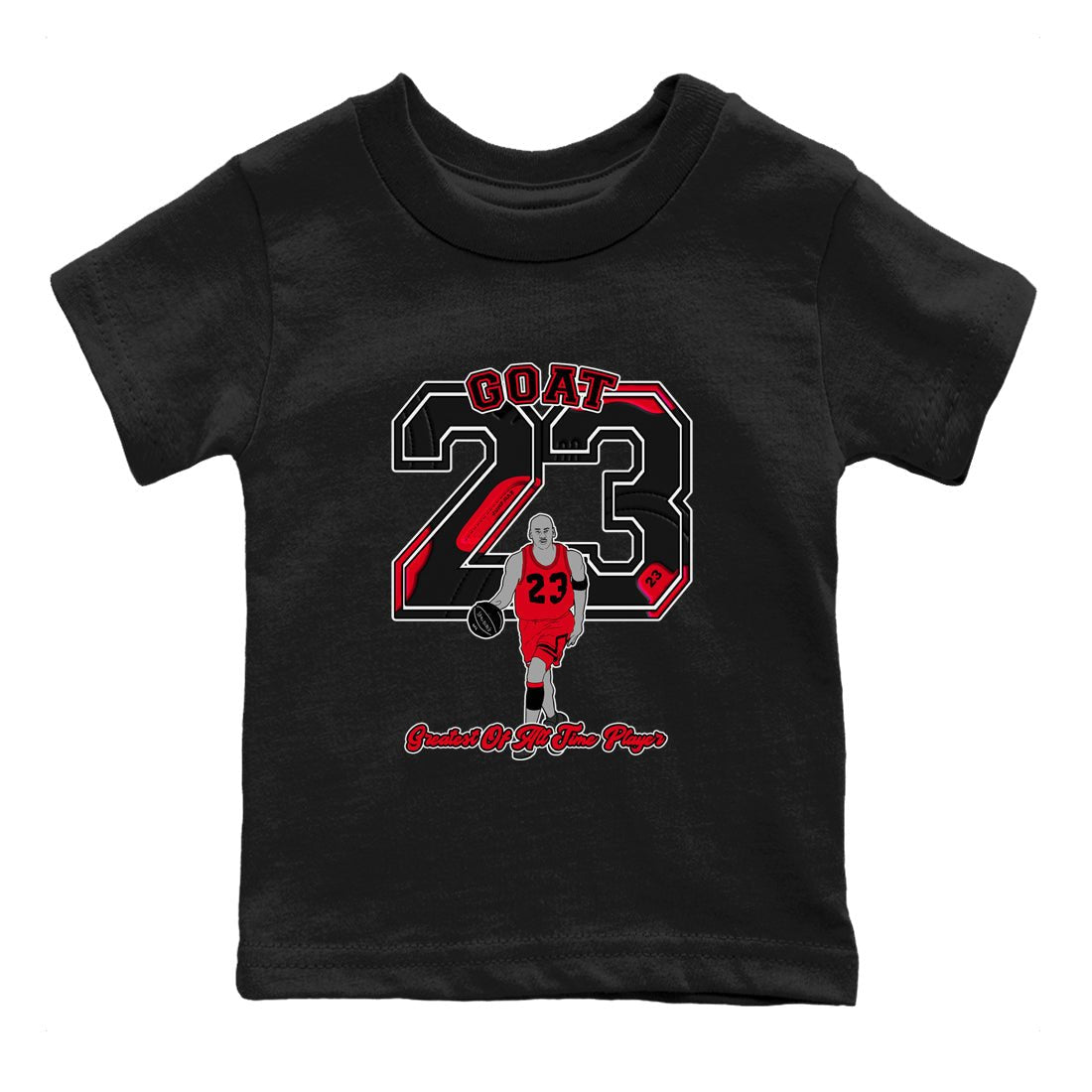 12s Flu Game shirts to match jordans Goat Player sneaker match tees Air Jordan 12 Retro Flu Game match shoes to clothes SNRT Sneaker Tees Youth Baby Black 2 tee