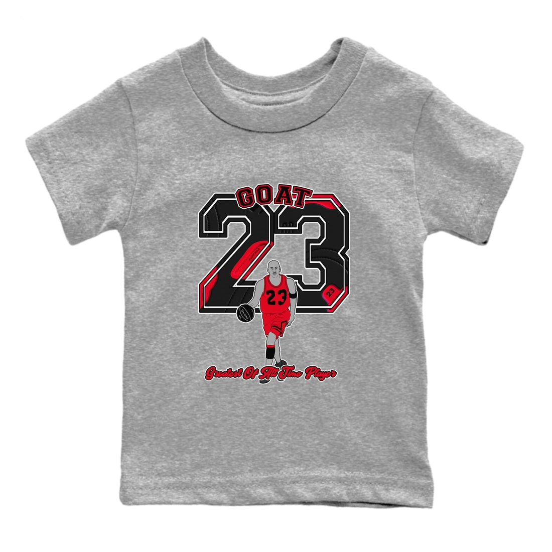 12s Flu Game shirts to match jordans Goat Player sneaker match tees Air Jordan 12 Retro Flu Game match shoes to clothes SNRT Sneaker Tees Youth Baby Heather Grey 2 tee
