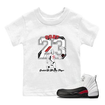 Air Jordan 12 Red Taxi shirts to match jordans Goat Player sneaker match tees 12s Red Taxi SNRT sneaker release tees baby toddler White 1 cotton Shirt