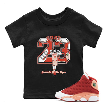 AJ13 Dune Red shirts to match jordans Goat Player sneaker match tees Air Jordan 13 Dune Red SNRT Sneaker Tees streetwear brand Baby and Youth Black 1 cotton tee