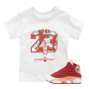 AJ13 Dune Red shirts to match jordans Goat Player sneaker match tees Air Jordan 13 Dune Red SNRT Sneaker Tees streetwear brand Baby and Youth White 1 cotton tee