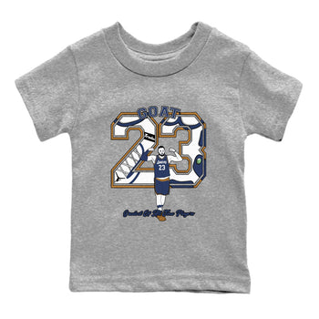 13s Midnight Navy shirts to match jordans Goat Player sneaker match tees Air Jordan 13  Midnight Navy SNRT Sneaker Release Tees Youth Baby Heather Grey 2 crew neck shirts