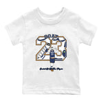 13s Midnight Navy shirts to match jordans Goat Player sneaker match tees Air Jordan 13  Midnight Navy SNRT Sneaker Release Tees Youth Baby White 2 crew neck shirts