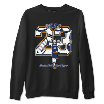 13s Midnight Navy shirts to match jordans Goat Player sneaker match tees Air Jordan 13  Midnight Navy SNRT Sneaker Release Tees unisex cotton Black 2 crew neck shirts