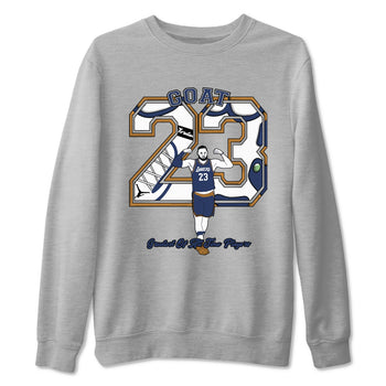 13s Midnight Navy shirts to match jordans Goat Player sneaker match tees Air Jordan 13  Midnight Navy SNRT Sneaker Release Tees unisex cotton Heather Grey 2 crew neck shirts
