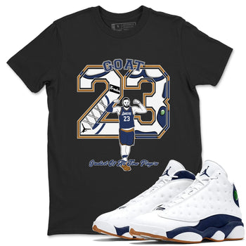13s Midnight Navy shirts to match jordans Goat Player sneaker match tees Air Jordan 13  Midnight Navy SNRT Sneaker Release Tees unisex cotton Black 1 crew neck shirts