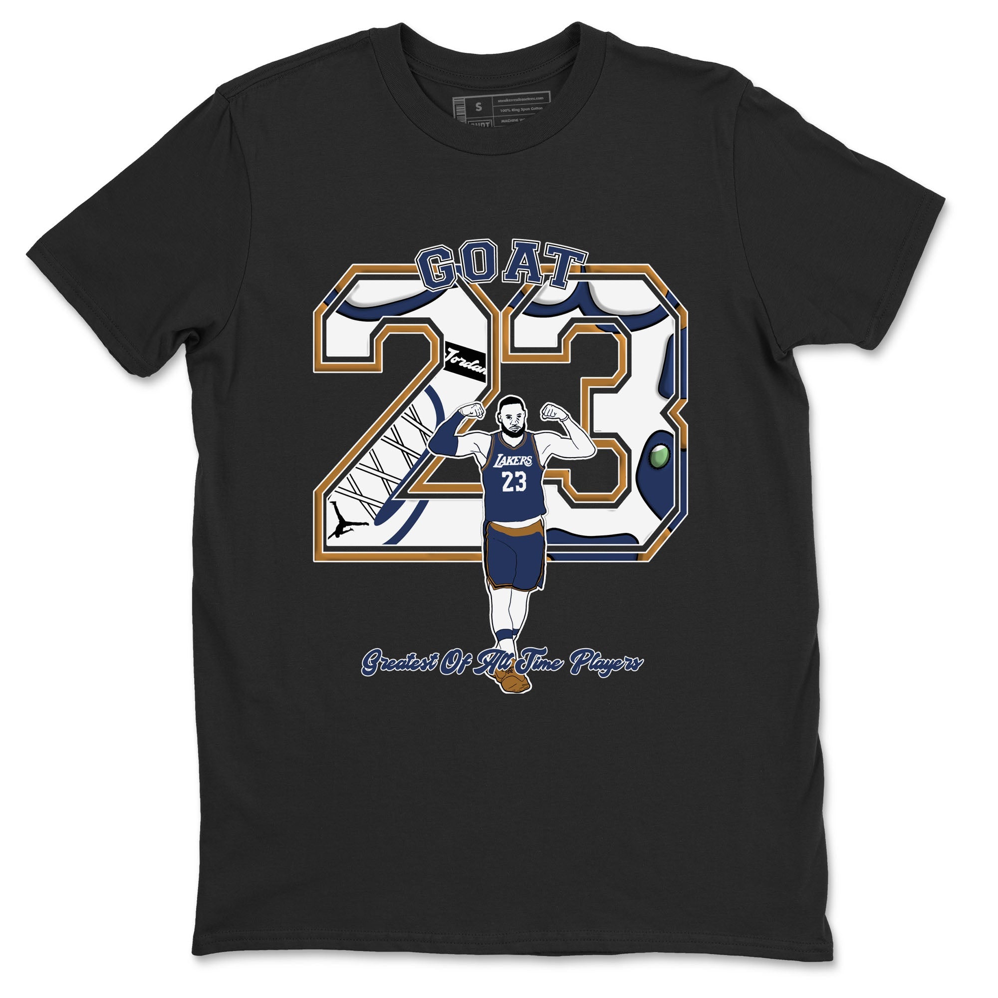 13s Midnight Navy shirts to match jordans Goat Player sneaker match tees Air Jordan 13  Midnight Navy SNRT Sneaker Release Tees unisex cotton Black 2 crew neck shirts