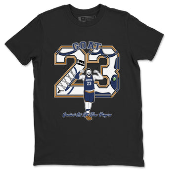 13s Midnight Navy shirts to match jordans Goat Player sneaker match tees Air Jordan 13  Midnight Navy SNRT Sneaker Release Tees unisex cotton Black 2 crew neck shirts